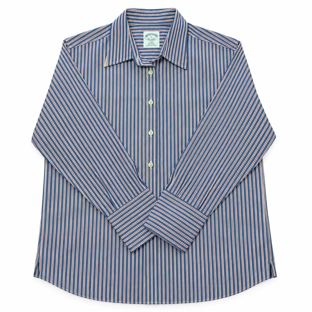 Brooks Brothers Women’s Size 12 Blue Red White Stripe Non-Iron Button Down Shirt
